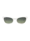 Ray Ban Women's Rb2299 Lady Burbank 52mm Cat Eye Sunglasses In White