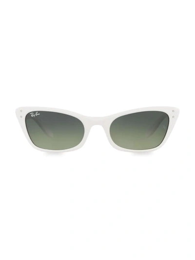 Ray Ban Women's Rb2299 Lady Burbank 52mm Cat Eye Sunglasses In White