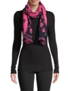 Alexander Mcqueen Reversible Skull Wool Scarf In Fuchsia