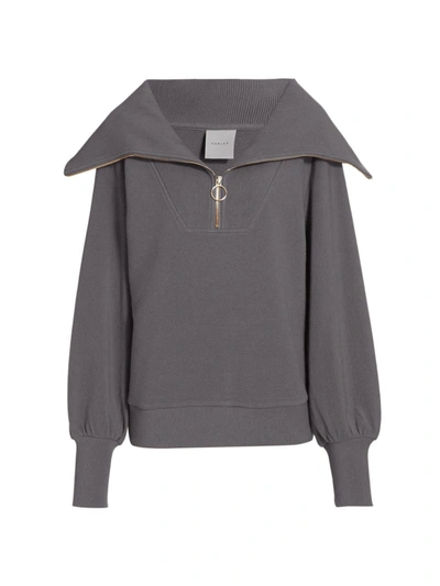 Varley Vine Oversized 1/2-zip Pullover Sweatshirt In Grey