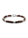 David Yurman Men's Spiritual Beads Sterling Silver & Onyx Hex Bracelet In Red Tiger Eye