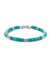 David Yurman Spiritual Beads Sterling Silver & Onyx Hex Bracelet In Turquoise