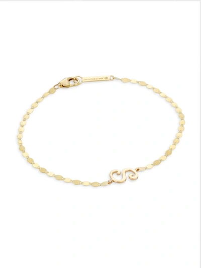 Lana Jewelry 14k Yellow Gold Swirl Charm Bracelet In Initial S