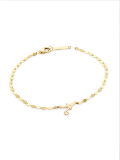 Lana Jewelry 14k Yellow Gold Swirl Charm Bracelet In Initial A