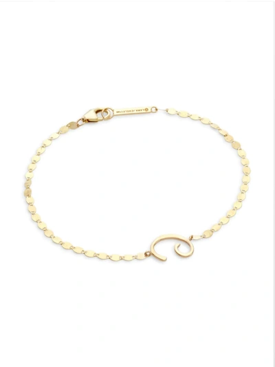 Lana Jewelry 14k Yellow Gold Swirl Charm Bracelet In Initial C