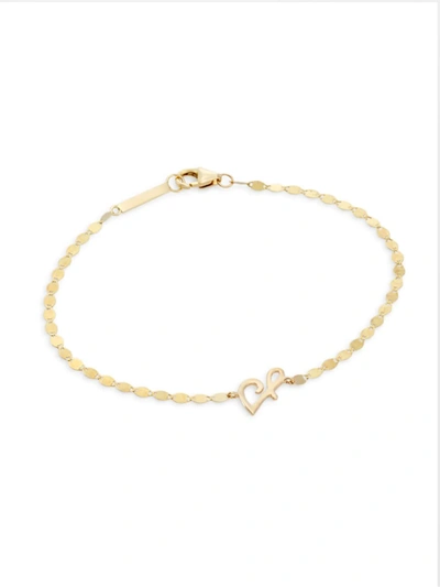 Lana Jewelry 14k Yellow Gold Swirl Charm Bracelet In Initial J