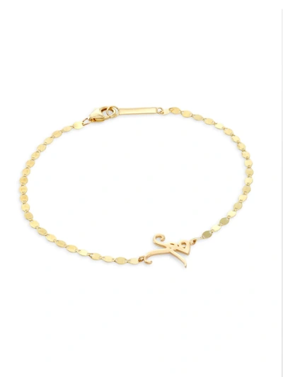 Lana Jewelry 14k Yellow Gold Swirl Charm Bracelet In Initial K