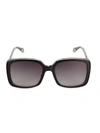 Chloé Gradient Rectangle Acetate Sunglasses In Black/gray Gradient