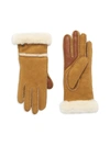 Ugg Stitched Slim Tech Gloves In Chestnut