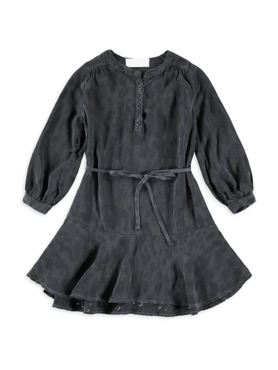 Bella Dahl Kids' Little Girl's & Girl's Henley Ruffle Dress In Charcoal