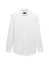 Bugatchi Marbled Print Cotton Long-sleeve Comfort Stretch Shirt In White