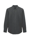 Bugatchi Marbled Print Cotton Long-sleeve Comfort Stretch Shirt In Charcoal