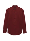 Bugatchi Marbled Print Cotton Long-sleeve Comfort Stretch Shirt In Bordeaux