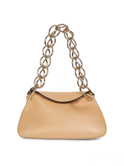 Chloé Juana Mini Chain Leather Shoulder Bag In Soft Tan
