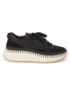 Chloé Women's Nama Mixed Media Platform Sneakers In Black