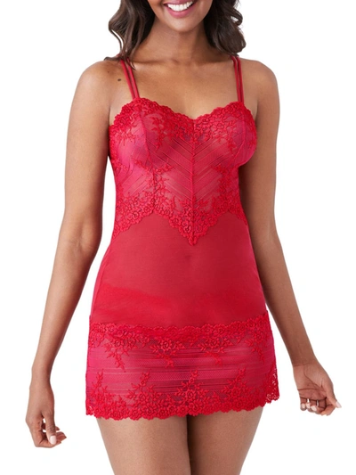 Wacoal Embrace Lace Chemise Nightgown 814191 In Persian Red