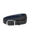 MONTBLANC MEN'S HORSESHOE BUCKLE REVERSIBLE LEATHER BELT,400014079577