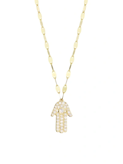 Lana Jewelry Diamond Hamsa Pendant Necklace In Yellow Gold