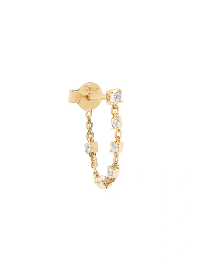 Djula Women's Glam Rock 18k Yellow Gold & Diamond Hanging Pear Single Hoop Earring