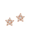 DJULA WOMEN'S MAGIC TOUCH 18K ROSE GOLD & DIAMOND STAR STUD EARRINGS,400014777672
