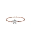 DJULA WOMEN'S MAGIC TOUCH 18K ROSE GOLD & DIAMOND STAR CHAIN RING,400014777063