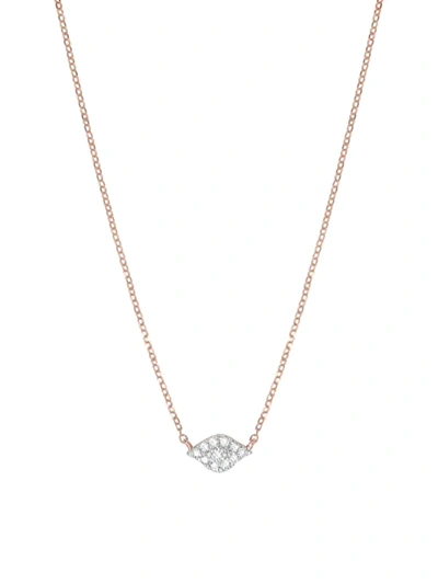 DJULA WOMEN'S MAGIC TOUCH 18K ROSE GOLD & DIAMOND EYE PENDANT NECKLACE,400014777710