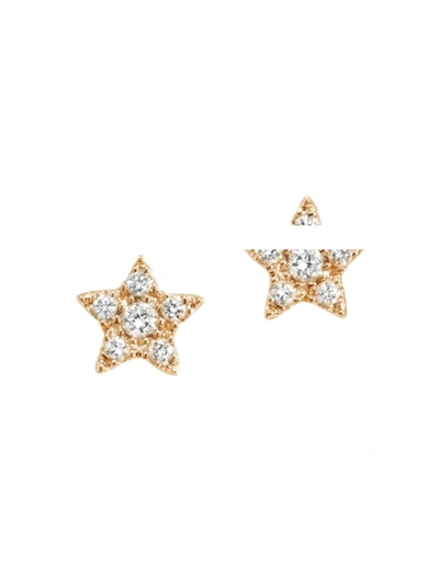 Djula Women's Magic Touch 18k Yellow Gold & Diamond Star Stud Earrings