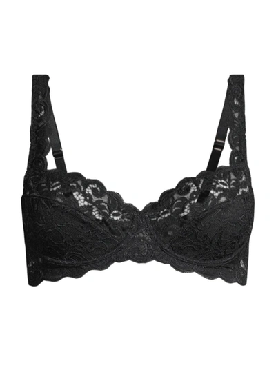 Hanro Luxury Moments Lace Unlined Underwire Bra In Black