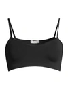 Hanro Touch Feeling Spaghetti Strap Crop Top In Black