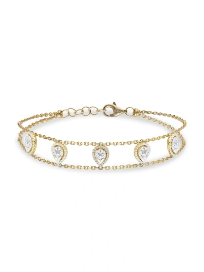 Djula Women's Marquise 18k Yellow Gold & Five Diamond Bracelet In Yelllow Gold