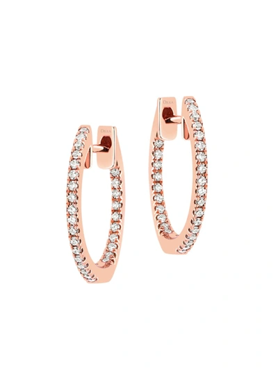 Djula Women's Graphique 18k Rose Gold & Diamond Hoop Earrings In Pink Gold