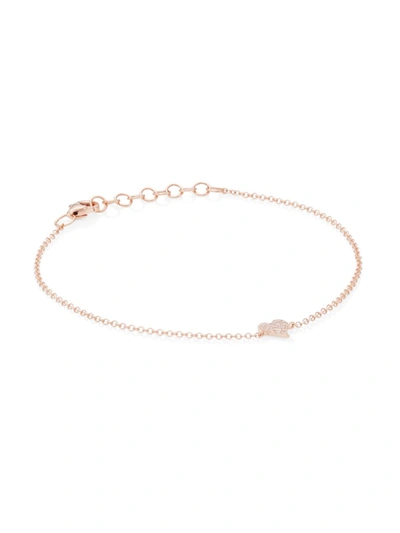 Saks Fifth Avenue Women's 14k Gold & Diamond Heart Charm Bracelet In Rose Gold