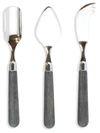 Vietri Albero Oak Cheese Knife Set In Black