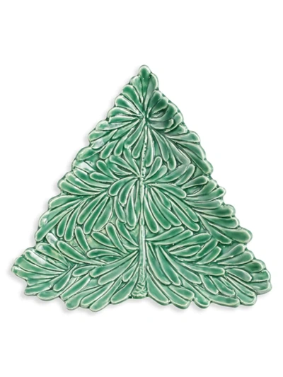 Vietri Lastra Holiday Figural Tree Small Plate In Green