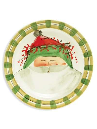 Vietri Old St. Nick Dinner Plate Green Hat In Multicolor