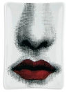 Fornasetti Posacenere Vaschetta Rettangolare Ashtray In White/black/red