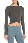 Alo Yoga Cover Long Sleeve Tee In Anthracite Hther