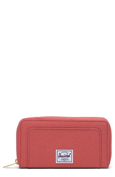 Herschel Supply Co Thomas Canvas Zip Wallet In Dusty Cedar
