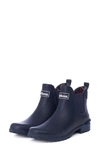 Barbour Wilton Floral Wellingtons Boot In Black Floral In Navy
