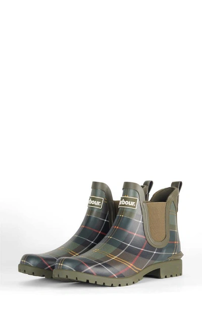 Barbour Wilton Tartan-print 40mm Wellingtons In Green