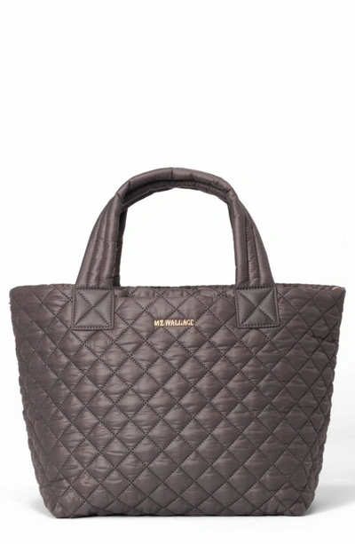 Mz Wallace Small Metro Deluxe Quilted Nylon Tote In Magnet Oxford