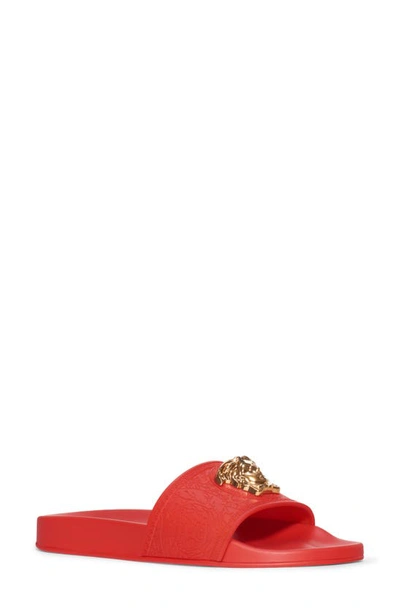 Versace Palazzo Medusa Slide Sandal In Azalea