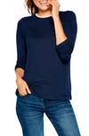 Nic + Zoe Sweet Dreams Layered Crewneck Top In Dark Indigo