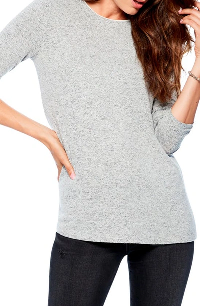 Nic + Zoe Sweet Dreams Layered Crewneck Top In Grey Mix