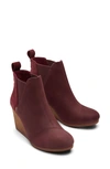 Toms Kelsey Wedge Bootie In Dark Red