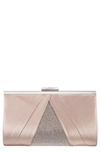 Nina Women's Pleated Stain Crystal Frame Clutch In Pearl Rose