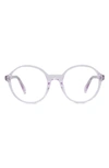 Celine 53mm Round Reading Glasses In Shiny Lilac