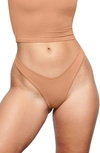 Skims Stretch Cotton Dipped Thong In Sedona
