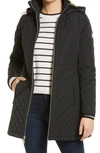 Gallery Quilted Jacket With Removable Hood In Black