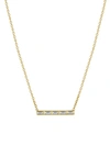 Zoë Chicco Baguette Diamond Bar Pendant Necklace In 14k Yellow Gold